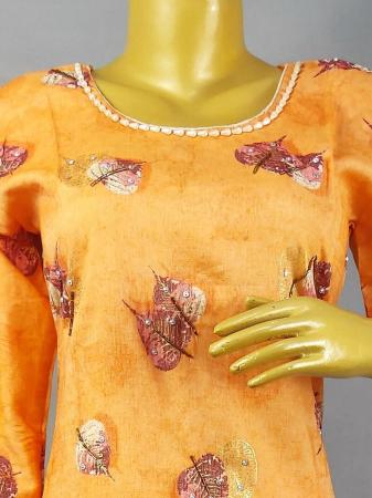 Peach Kurti with Plazzo, handwork on Neck & front